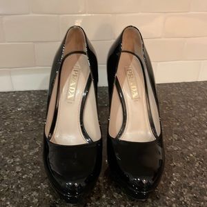 Prada black patent pumps size 36